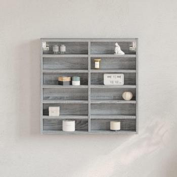 Vitrina Sonoma gris 60x8,5x58 cm madera multicapa