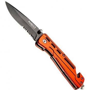 Navaja Plegable NEO TOOLS 63-026, Acero Inoxidable, Longitud de Hoja 85mm, Incluye Estuche de Nylon