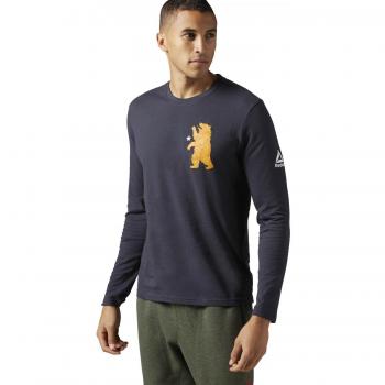 Reebok Rcf Bear Ls Tee Camiseta de Manga Larga, Hombre, Gris