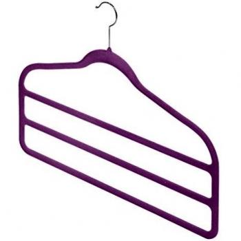 Domopak Living 8001410070609 - Juego de 2 Perchas para Pantalones, ABS y Nailon, Color Morado, 1,5 x 45 x 37 cm
