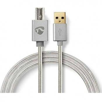 Cable USB 2.0 de 2 m, con conectores USB A macho y USB B macho, dorado, para conexión de impresora