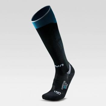 UYN Calcetines de Compresión para Correr Mujeres - Negro, Turquesa