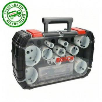 Bosch Professional Juego universal de sierras de corona BiM de 14 piezas Progressor for Wood & Metal + navaja Victorinox