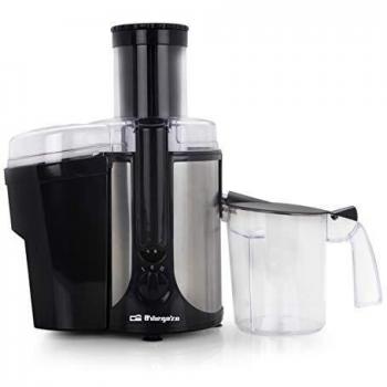 Orbegozo LI 6000 - Licuadora para verduras y frutas, boca extra ancha de 8,5 cm, 19000 rpm, acero inoxidable, 2 velocidades, 1200 W de potencia, recipientes 1L para zumos y 1.8L para pulpa