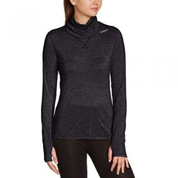 Odlo Shirt Long Sleeve Turtle Neck Revolution TW Warm - Top interior térmico para mujer, color negro, talla XS