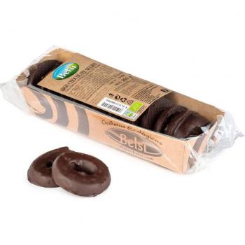 Belsi Aros de Chocolate Negro Ecológico 250g - Deliciosos Dulces en Forma de Aro Cubiertos con Chocolate Negro Orgánico