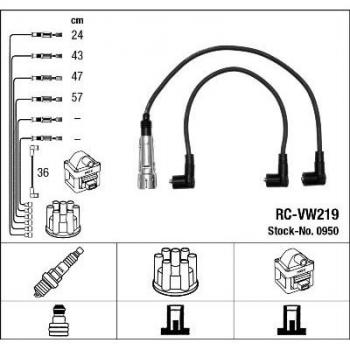 Juego de cables de encendido NGK 0950 - Cables de encendido para vehículos, alta resistencia térmica y eléctrica, diseño optimizado para mejorar la ignición, fabricados con materiales de calidad superior, compatibles con diversas marcas y modelos