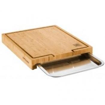 Tabla de cortar BBQ+ con cajón de bambú, 39x30 cm