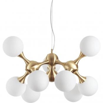 Lámpara colgante Ideal Lux Nodi 9 luces en latón/blanco