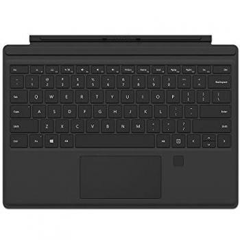 Teclado Type Cover Surface Pro Negro con Retroiluminación LED y Touchpad de Vidrio, Compatible con Surface Pro 3/4/5/6/7/7+, Identificación por Huella Digital, Diseño AZERTY