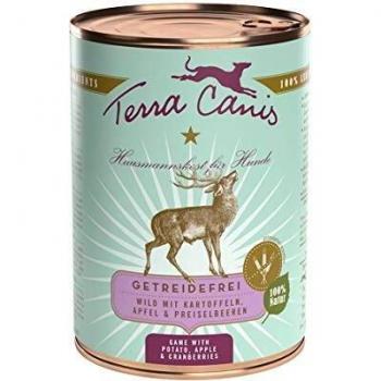 Terra Canis Menú sin cereales 6 x 400 g - Caza con patatas, manzana y arándanos