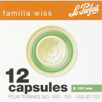 Set de 12 cápsulas metálicas para terrinas 10 cm Le Parfait Familia Wiss