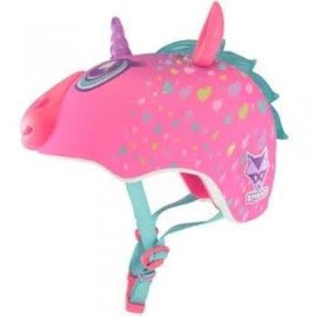Casco de bicicleta Raskullz Super Rainbow LED Rosa para Niños con carga USB
