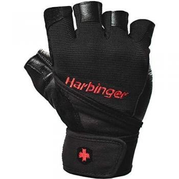Harbinger Black Wristwrap Pro Men Gloves, Hombre, L