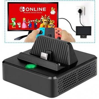 innoAura Base de Carga para Switch Base de Carga Portátil para Reemplazo con Estructura de Enfriamiento, Puerto de Carga USB C, USB 3.0 y Puerto HDMI para NS Switch/Switch OLED