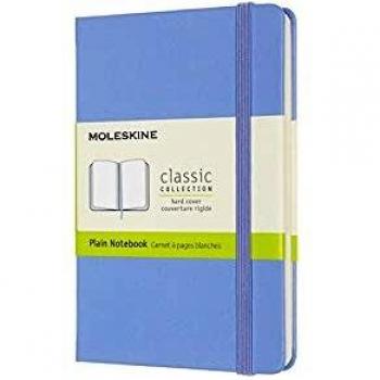 Moleskine - Cuaderno Clásico con Hojas en Blanco, Tapa Dura y Cierre con Goma Elástica, Tamaño de Bolsillo 9 x 14 cm, Color Azul Hortensia, 192 páginas