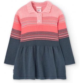 Boboli Vestido de niña combinado con botones en el escote - Vestido Knitwear