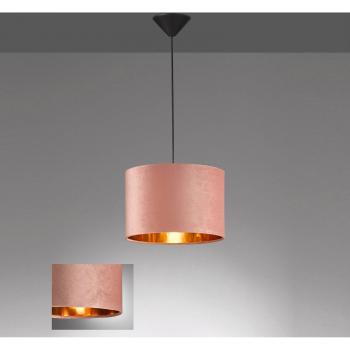 Lámpara colgante Aura, terciopelo, Ø 30 cm, rosa