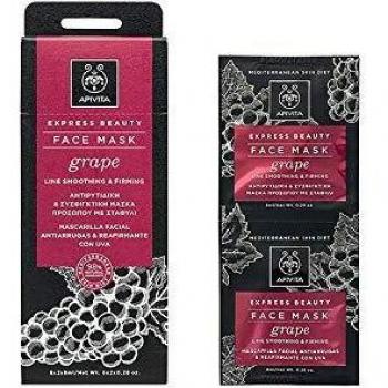 Apivita Express Beauty Mascarilla Antiarrugas Reafirmante Con Uva, 2x8ml