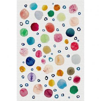 Vilber Kids Dots Alfombra, Vinilo, Multicolor, 100x153x0.2cm