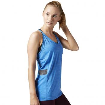 Reebok Ac Tank Camiseta de Tirantes, Mujer, Azul