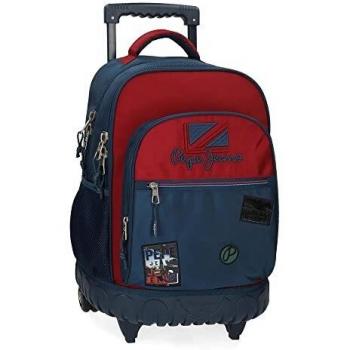 Pepe Jeans Chest Mochila Compact 2 Ruedas Rojo 33x44x21 cms Poliéster 30,49L