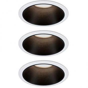 Set de 3 Focos Empotrables LED Cole 6,5W Dimmables 2700K Negro/Blanco Matt IP44
