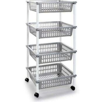 Plastic Forte 4073, Gris con Blanco, 40 x 30 x 85 cm