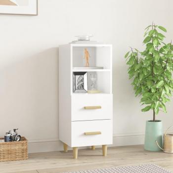 Aparador de Madera Multicapa Blanco Pulido 34,5x34x90 cm
