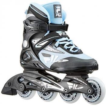 Patines en Línea Fila Legacy Comp para Mujer, Color Negro/Azul Claro, Talla 40