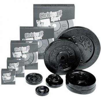 Christopeit - Pesas (hierro fundido, orificio de 30 mm), color negro negro Guss schwarz Talla:5,00 Ø 30 mm
