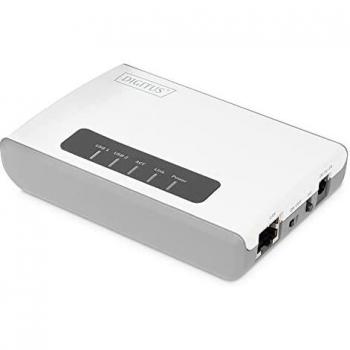 Servidor de Red Multifuncional Inalámbrico Digitus USB 2.0 a 2 Puertos 300 Mbps