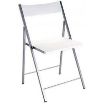 Versa 19840060 - Silla plegable en metal, color blanco