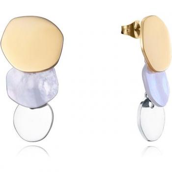 PENDIENTES CHIC DE ACERO IP DORADO Y MADRE PERLA VICEROY