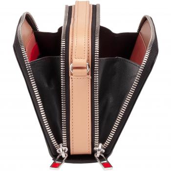 Dudu - Bandolera de mujer de piel con doble cremallera, bolso de hombro pequeño, cuero, multipocket, monedero