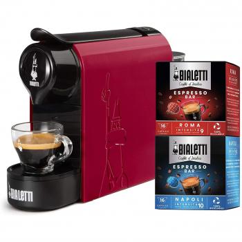 Bialetti Gioia Máquina de Café Espresso Automática 0,5L 1200W Color Rojo + 32 Cápsulas Bialetti