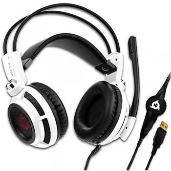 KLIM Puma – Cascos Auriculares Gaming con micrófono – Sonido Envolvente 7.1 – Cascos PS5 Audio – Vibración integrada – Blancos – Ideales para Jugar en PC, PS4, PS5 - Nueva Versión 2022