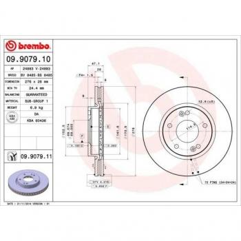 Discos de Freno Brembo Barnizado para Eje Delantero 09.9079.11