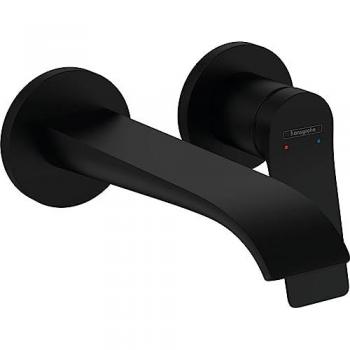 Mezclador empotrado para lavabo Hansgrohe Vivenis, 2 orificios, caño de 19,5 cm, color negro mate