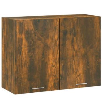 Armario colgante madera contrachapada roble ahumado 80x31x60 cm, Mueble colgante Humo Roble 80x31x60 cm Madera multicapa, vidaXL Armario colg