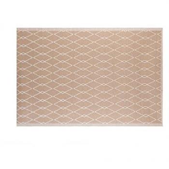 Alfombra de Exterior Zante Beige 140x200 cm - Polipropileno Sostenible - Fácil Limpieza - Estilo Artesanal