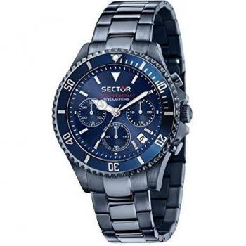 Sector 230 Men's Chronograph Watch - 43mm Dark Blue Dial, Stainless Steel, 100M Water Resistance