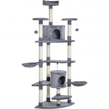 ?rbol Rascador para Gatos Grande 60x60x200 cm con 2 Cuevas 2 Hamacas Cama Múltiples Plataformas Postes Rascadores de Sisal Natural y Bolas de
