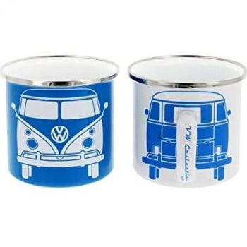 BRISA VW Collection - Volkswagen Furgoneta Hippie Bus T1 Van Set de 2 Tazas de Café Esmaltadas en Caja