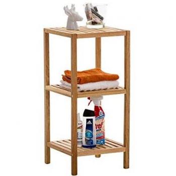CLP Estantería de Madera de 3 hasta 5 Niveles | Estantería de Baño, Zapatero, Librería | Estantería Multifuncional I Tamaño:, Color:Nuez, Tamaño:L