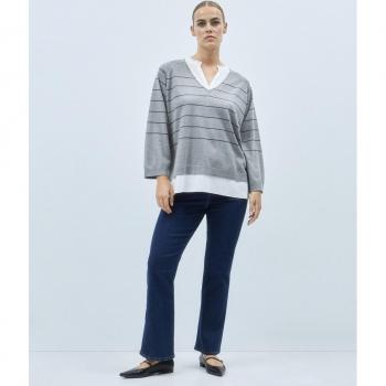 Suéter combinado de mujer de rayas Couchel