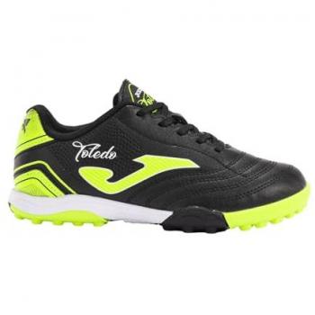 Botas de fútbol Joma Toledo 2491 negro verde flúor infantil