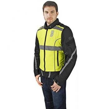 OJ Ready Flash Motoairbag Chaleco de Alta Visibilidad Certificado 1150 EN Tejido Exterior, Negro, L