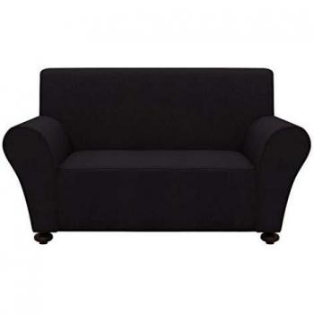 vidaXL Funda de Sofá Elástica Tela Jersey Poliéster Negra Cubierta de Sillón