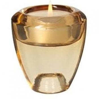 Leonardo Flick Flack vela, candelabro, portavelas, portavelas, Made in Germany, mezcla de materiales, el ámbar gris, D 7 cm, 18137